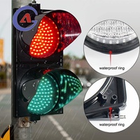 Semáforo LED de 200 mm, Luz Roja y Verde, Señalización de Tráfico, Construcción de Aleación de Aluminio y PC, Alimentación Solar y Eléctrica para Control de Tráfico