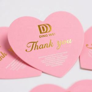 การ์ดขอบคุณรูปหัวใจสีชมพูแผ่นฟอยล์สีทองชมพูการ์ดขอบคุณคุณภาพสูงออกแบบได้ตามต้องการ - Product Image 6