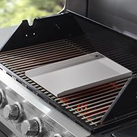 Plaque de cuisson universelle en acier inoxydable sur mesure pour barbecue au gaz ou au charbon de bois, poêle à frire pour barbecue