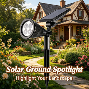 Nouvelle Lampe Solaire Extérieure à LED 6000K Lumière du Jour, Indice de Protection IP44, Angle de Faisceau 45°, à Piquer dans le Sol, Autonomie 6-8 Heures, Éclairage de Jardin - Product Image 2