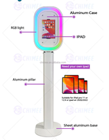 Machine de photomaton ovale légère de premier ordre pour iPad, coque portable pour photomaton selfie avec lumière LED RGB pour événements de mariage