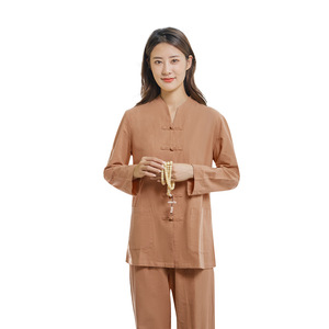 Uniforme de meditación Zen, Tops y pantalones de algodón y lino que absorben el sudor, cuello en V, ajuste holgado, <span class=keywords><strong>ropa</strong></span> para práctica de té Zazen, <span class=keywords><strong>ropa</strong></span> de <span class=keywords><strong>Yoga</strong></span>, <span class=keywords><strong>ropa</strong></span> de Tai Chi - Product Image 5