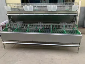 European Style 2 Tier Welded Rabbit Breeding Cage With Accessories