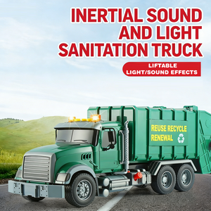 Piccolo <span class=keywords><strong>Camion</strong></span> della Spazzatura a Frizione per Riciclaggio, Giocattolo per Bambini con Effetti Luminosi e Sonori - Product Image 2