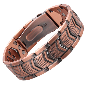 Produsen Grosir Gelang Terapi Magnetik Tembaga Murni Desain Fashion Perisai Tembaga Gelang Pereda Nyeri Arthritis - Product Image 1