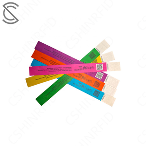 Bracelet en papier jetable personnalisé avec code QR variable imprimé, NFC RFID ISO14443A, étanche, pour paiement d'événements et prépayé - Product Image 4