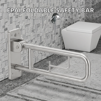 Barres d'appui de sécurité en acier inoxydable pour toilettes, douches et salles de bain, design pliable antidérapant pour les besoins d'accessibilité des personnes