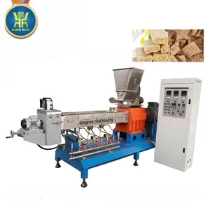 automatic soy protein isolate processing line soya nugget making extruder plant soya chunks production machine