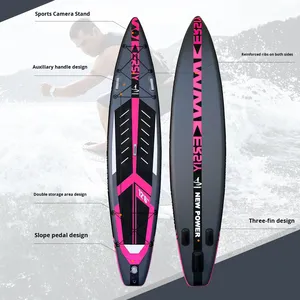Planche à pagaie <span class=keywords><strong>gonflable</strong></span> en PVC HY Sports modèle EE67 avec <span class=keywords><strong>3</strong></span> ailerons, 13,8 kg, pompe à pagaie pour les eaux offshore - Product Image 4