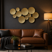 Décoration murale en métal, grande taille, vente en gros, accent décoratif pour la maison, 103,51*5,72*59,69 CM, décoration murale en métal doré pour la maison, luxe