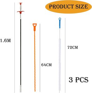 Scarico sbloccante <span class=keywords><strong>a</strong></span> <span class=keywords><strong>spirale</strong></span> di drenaggio <span class=keywords><strong>a</strong></span> <span class=keywords><strong>spirale</strong></span> pinze pulizia pinza pinza pulizia artiglio spazzola tubo doccia serpente 3 confezione - Product Image 2