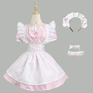 Cat Maid Outfit Pink Polyester Women Plus Size Lolita Style Cosplay Costume Spring 2023 - Product Image 4