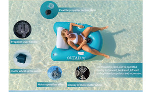 OUTAFUN Neuer Motorisierter Schwimmreifen mit Motor, Aufblasbarer Umweltfreundlicher PVC-Motorschlauchboot für 1 Person, Wasserspaß - Product Image 4