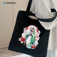 Vinyle thermocollant personnalisé Hongcai avec motif Vierge Marie et roses pour impression directe sur T-shirt, avec étiquettes de transfert thermique DTF pour logo personnalisé