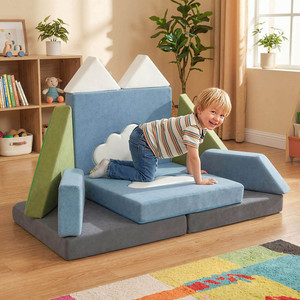 Canapé compressible moderne en mousse pour enfants, canapé de jeu modulaire pour tout-petits, ensemble de canapés polyvalents DIY inspirant pour le jeu des enfants - Product Image 1