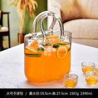 En stock 2340ml, 1276ml, 550ml verre sac à main tasse fruits verre à vin créatif élégant Cocktail boire sac à main verre pour bars à la mode