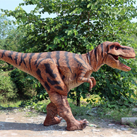 Costume de dinosaure réaliste personnalisé, costume de mascotte T-Rex orange interactif pour parc d'aventure, exposition pour adultes