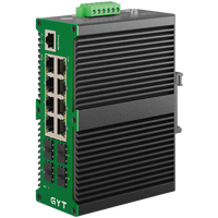 Switch Industrial Administrado L2, Switch Industrial Gigabit Ethernet de 8 Puertos con 4 SFP para Montaje en Riel DIN