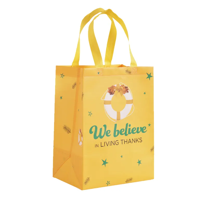 Customized logo high quality reusable portable ultrasound tote shopping bag Hot pressed non woven bag