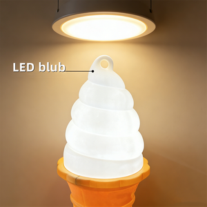 95cm Adjustable Color Light Bulb Plastic Eco-Friendly Ice Cream Shape Outdoor Decor Model <b>UK</b> <b>Plug</b> Shop Front Advertising Display - Product Image 2