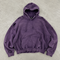 Sweat à capuche TaiDe en molleton de coton 500 GSM certifié OEKO-TEX, délavé à l'acide, effet vieilli et déchiré, coupe oversize, style streetwear pour homme