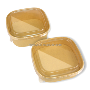 Dùng một lần Vòng giấy bát canh hình chữ nhật giấy thực phẩm container 750ml phân hủy sinh học lấy đi giấy kraft Bát salad - Product Image 5