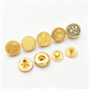 Boutons décoratifs plaqués de 10 mm à 17 mm, boutons à pression en métal personnalisés avec logo et motif pour vêtements pour hommes - Product Image 3