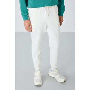 Pantalon de survêtement pour homme, coupe standard, taille élastique, couleur écru, décontracté, respirant - Product Image 3