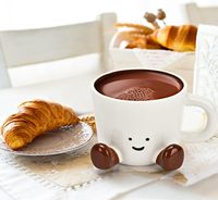 Neuheit Little Feet Keramik Kaffeetasse Nette Cartoon-Tasse mit Puppen gesicht