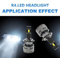 Ampoule de phare de projecteur LED IDISON R4 90W9000LM DC 12V, phare de voiture à haut lumen avec lentille, OEM/ODM pour H7/H11/9005/9006/9007/H4