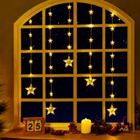 Lumières de fenêtre en forme d'étoile de Noël alimentées par prise TSINYE, étanches IP65, 72 LED, modes de décoration de Noël, lumière blanc chaud multicolore