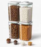 Grand récipient en verre borosilicate haute capacité, compatible micro-ondes, pot de conservation alimentaire pour cuisine, couvercle hermétique à ouverture facile pour farine et céréales