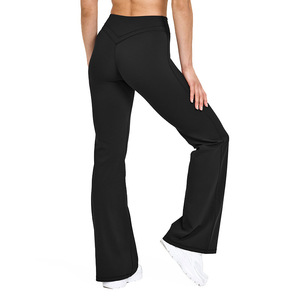 Women's Nude Feel Slightly Flared Yoga Pants High Waist Tummy Control Sports Fitness Long Leggings For Summer 2025 - Product Image 5