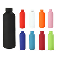 Bouteille d'eau de yoga de sport en acier inoxydable peinte en caoutchouc personnalisée