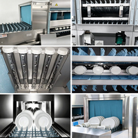 Lavavajillas Comercial de Tipo Industrial, de un Solo Tanque, con Doble Enjuague y Secado, de Acero Inoxidable, con Cinta Transportadora, 3000-4500 Platos/Hora