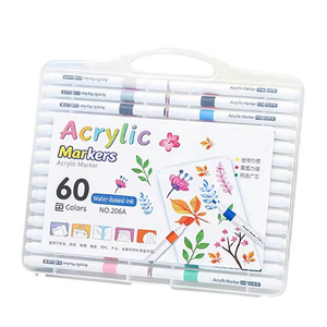 Juego de Marcadores Acrílicos de Alta Calidad, 12/18/24/36/48/60 Colores, Tinta a Base de Agua, Resistentes al Agua, de Colores Duraderos, No Borrables, para Papel - Product Image 1