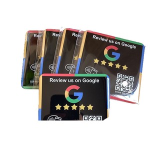 Autocollants de table en acrylique NFC Ka Zhi Run avec code QR pour avis Google et cartes de notations 5 étoiles – Carte passive – Vente directe usine Shenzhen - Product Image 1