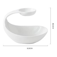 Assiettes à collation rectangulaires en céramique blanche de luxe écologiques en gros, assiettes créatives pour frites, pour restaurants et hôtels
