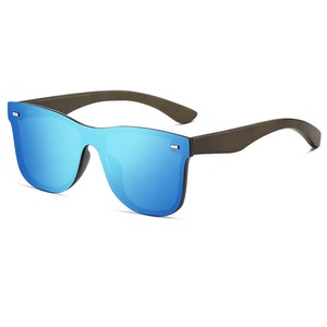 Lunettes de soleil vintage sans monture en argent pour hommes avec verres réfléchissants UV400 et monture blanche - Product Image 2