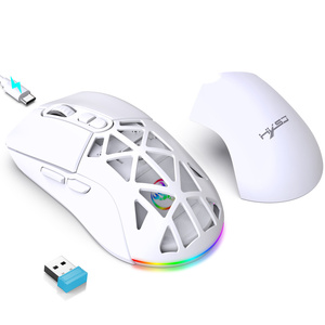 2024 nueva llegada HXSJ T26 Dual Cover hueco ergonómico RGB 650mAh ratón inalámbrico óptico recargable para juegos para ordenador portátil - Product Image 1