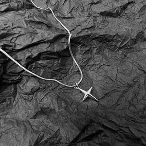 Collana con ciondolo a stella alla moda, catena in argento per donna, gioielli casual, catena per clavicola, lunghezza normale - Product Image 2