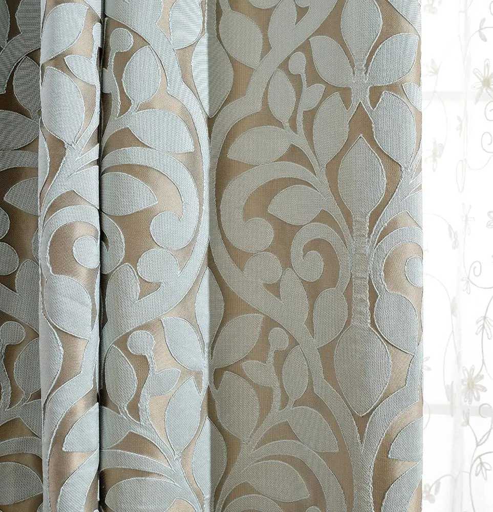 Hohe qualität zu hause verwenden jacquard vorhang floral designs bereit made jacquard stoff vorhänge für wohnzimmer
