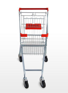 Chariot de courses pliable léger et antirouille pour supermarché, structure en maille renforcée en fil de zinc galvanisé, roues en PU de 4 pouces - Product Image 4