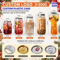 Boîtes à café en plastique PET transparentes avec couvercles faciles à ouvrir pour le café glacé de Noël et les boissons festives
