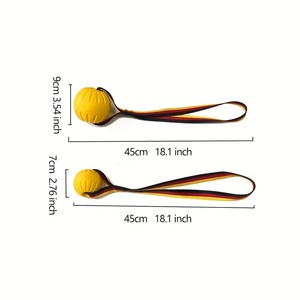 Cuerda de EVA duradera, resistente a la masticación, amarillo brillante, juguete de pelota de Perro de Agua flotante con correa de cuerda - Product Image 2