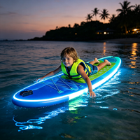Kit complet de planche à pagaie gonflable LED lumineuse, planche de SUP lumineuse pour débutants adultes