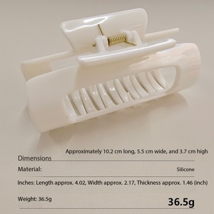 Mini fermagli per capelli in silicone rettangolari a doppio braccio con molla, resistenti, 10,2 cm, per uso quotidiano e casual - Product Image 6