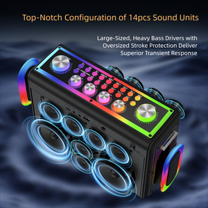 <span class=keywords><strong>Macchina</strong></span> <span class=keywords><strong>per</strong></span> Karaoke Portatile 100W <span class=keywords><strong>con</strong></span> Subwoofer <span class=keywords><strong>Stereo</strong></span>, Microfoni, Illuminazione RGB <span class=keywords><strong>USB</strong></span> <span class=keywords><strong>per</strong></span> KTV Domestico e Streaming Live - Product Image 4