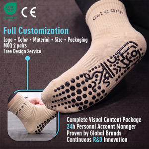 Calcetines Antideslizantes BiLu para Mujer con Agarre, Certificación OEKO-TEX, Logotipo Personalizado, Color OEM, Calcetines de Algodón para Pilates y Yoga - Product Image 3