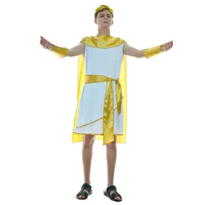 Grosir Gaun Pesta Halloween Kostum Mewah Dewasa Tampan Kostum Dewa Suci Asli untuk Pria